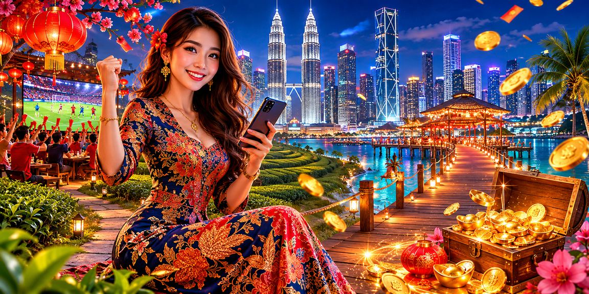 Pengguna Malaysia bermain kasino langsung menggunakan telefon pintar dengan motif batik